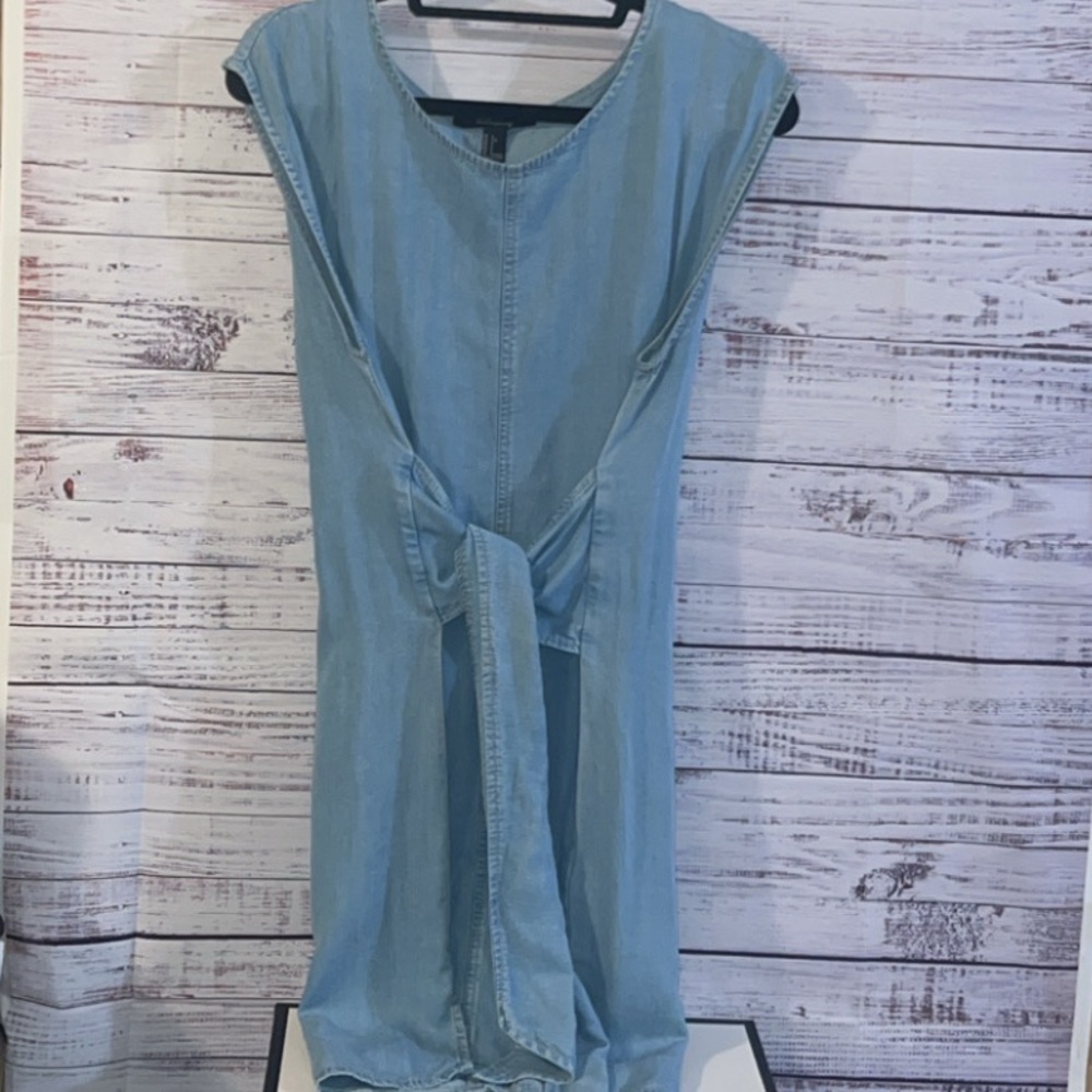 Forever 21 Denim Tie Front Dress